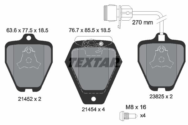 TEXTAR Комплект тормозных колодок, дисковый тормоз 2145201