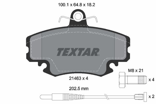 TEXTAR stabdžių trinkelių rinkinys, diskinis stabdys 2146304