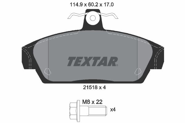 TEXTAR stabdžių trinkelių rinkinys, diskinis stabdys 2151801