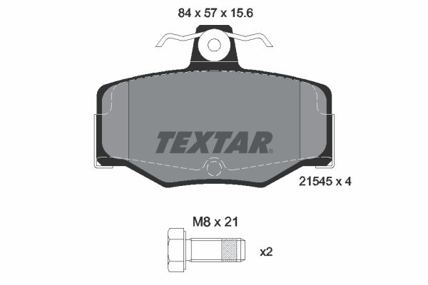 TEXTAR stabdžių trinkelių rinkinys, diskinis stabdys 2154501