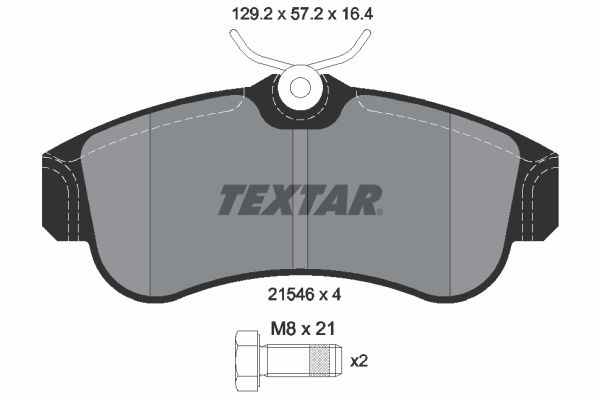 TEXTAR stabdžių trinkelių rinkinys, diskinis stabdys 2154601