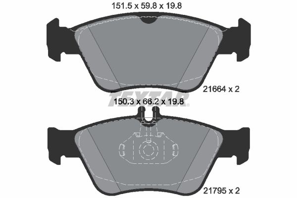 TEXTAR Комплект тормозных колодок, дисковый тормоз 2166481