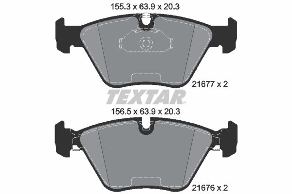 TEXTAR stabdžių trinkelių rinkinys, diskinis stabdys 2167781