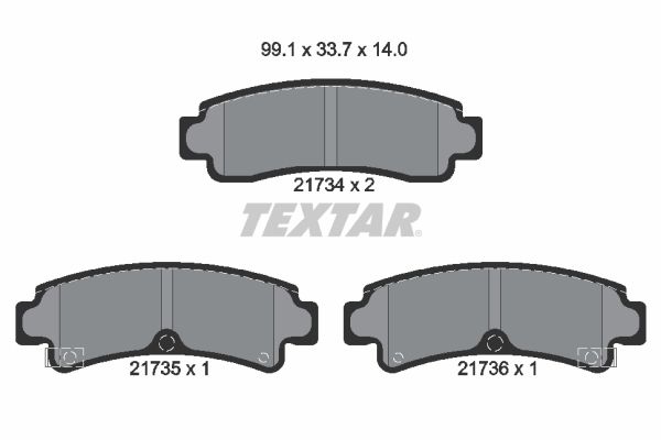TEXTAR Комплект тормозных колодок, дисковый тормоз 2173401