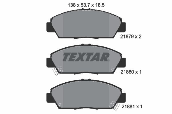 TEXTAR stabdžių trinkelių rinkinys, diskinis stabdys 2187901