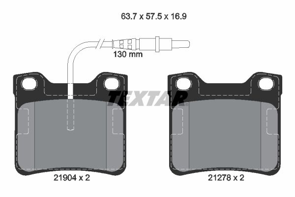 TEXTAR Комплект тормозных колодок, дисковый тормоз 2190403