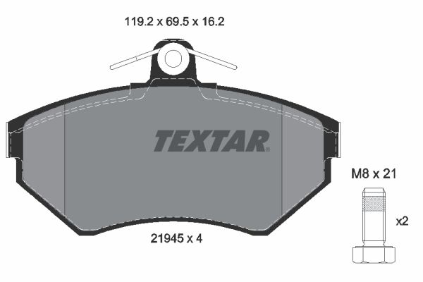 TEXTAR stabdžių trinkelių rinkinys, diskinis stabdys 2194502