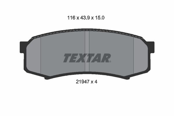 TEXTAR stabdžių trinkelių rinkinys, diskinis stabdys 2194701