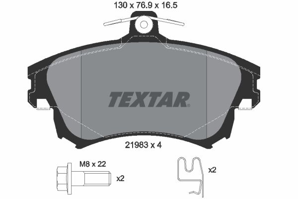 TEXTAR Комплект тормозных колодок, дисковый тормоз 2198304