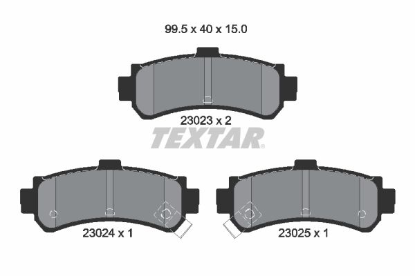 TEXTAR Комплект тормозных колодок, дисковый тормоз 2302301