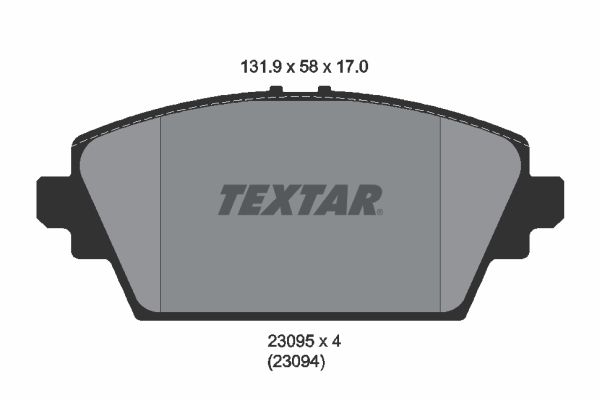 TEXTAR stabdžių trinkelių rinkinys, diskinis stabdys 2309501
