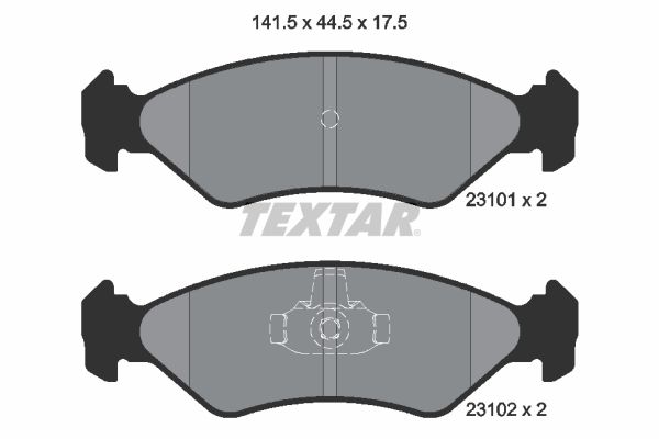 TEXTAR stabdžių trinkelių rinkinys, diskinis stabdys 2310101