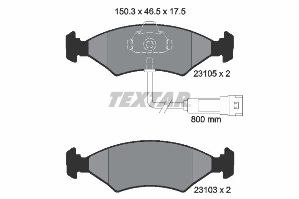 TEXTAR Комплект тормозных колодок, дисковый тормоз 2310501