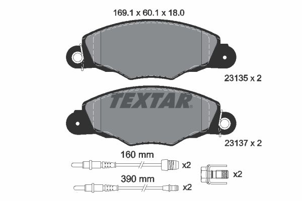 TEXTAR Комплект тормозных колодок, дисковый тормоз 2313503