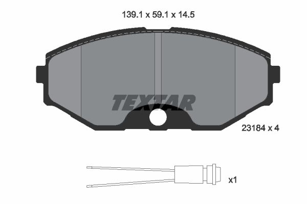 TEXTAR stabdžių trinkelių rinkinys, diskinis stabdys 2318402