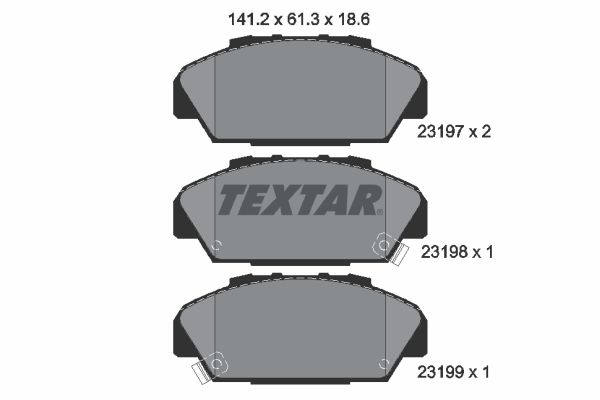 TEXTAR Комплект тормозных колодок, дисковый тормоз 2319701