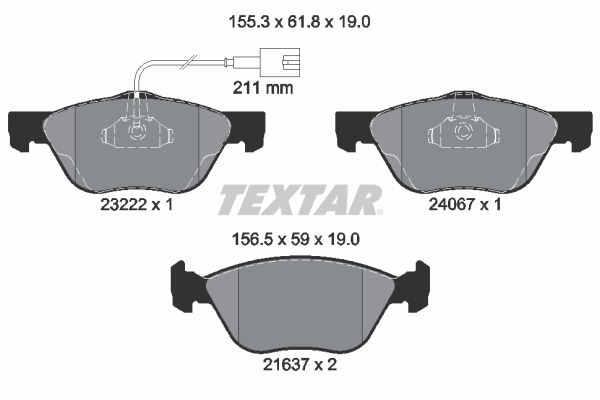 TEXTAR Комплект тормозных колодок, дисковый тормоз 2322201