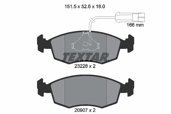 TEXTAR Комплект тормозных колодок, дисковый тормоз 2322702