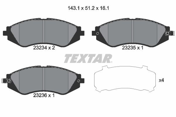 TEXTAR Комплект тормозных колодок, дисковый тормоз 2323401