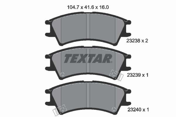 TEXTAR Комплект тормозных колодок, дисковый тормоз 2323802