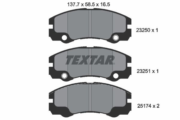 TEXTAR Комплект тормозных колодок, дисковый тормоз 2325001