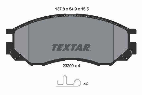TEXTAR stabdžių trinkelių rinkinys, diskinis stabdys 2329002