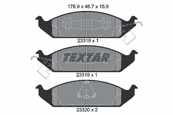 TEXTAR Комплект тормозных колодок, дисковый тормоз 2331801