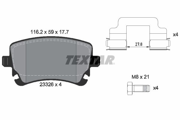 TEXTAR Комплект тормозных колодок, дисковый тормоз 2332681