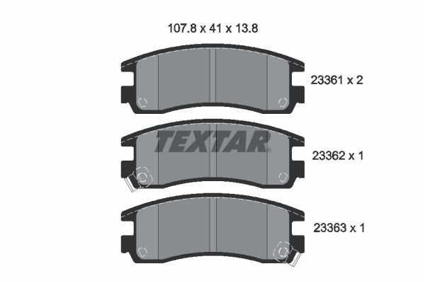TEXTAR Комплект тормозных колодок, дисковый тормоз 2336101