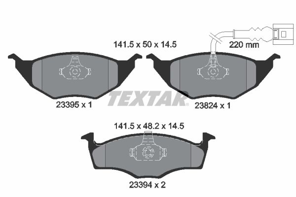 TEXTAR stabdžių trinkelių rinkinys, diskinis stabdys 2339502