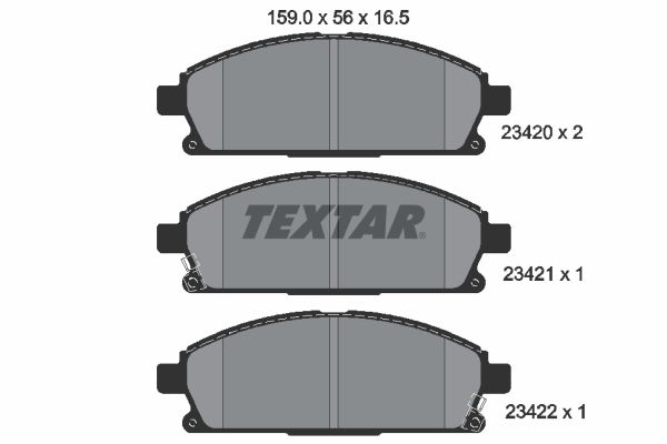 TEXTAR Комплект тормозных колодок, дисковый тормоз 2342001