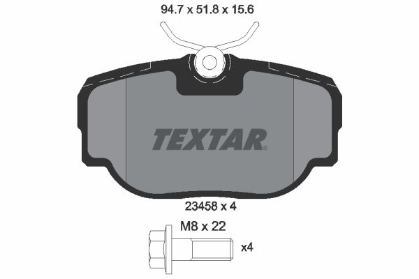 TEXTAR stabdžių trinkelių rinkinys, diskinis stabdys 2345801