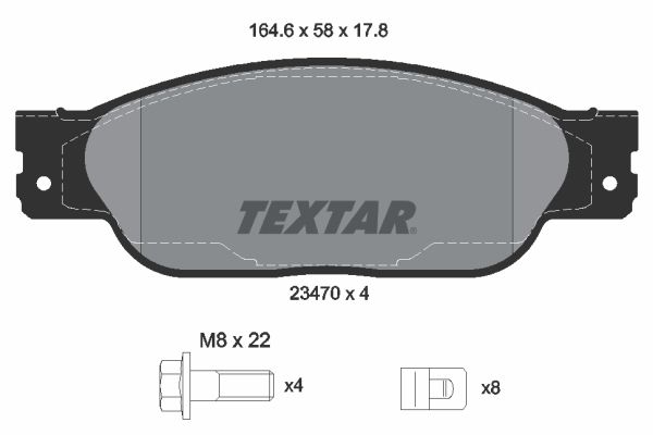 TEXTAR Комплект тормозных колодок, дисковый тормоз 2347001
