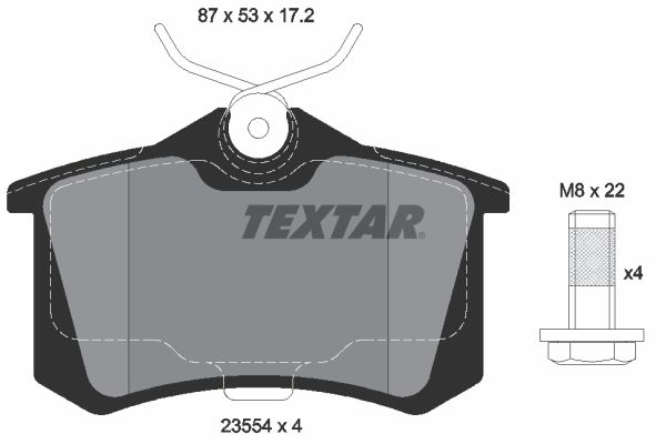 TEXTAR stabdžių trinkelių rinkinys, diskinis stabdys 2355481