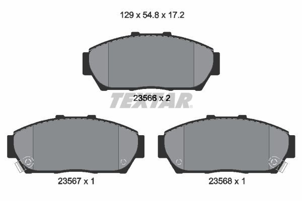 TEXTAR Комплект тормозных колодок, дисковый тормоз 2356601