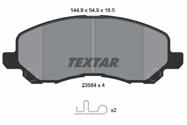 TEXTAR stabdžių trinkelių rinkinys, diskinis stabdys 2358401