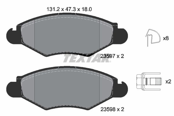 TEXTAR Комплект тормозных колодок, дисковый тормоз 2359703