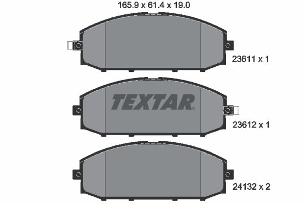 TEXTAR stabdžių trinkelių rinkinys, diskinis stabdys 2361101