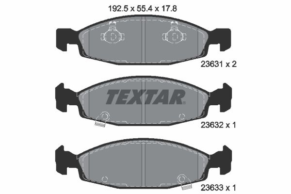 TEXTAR Комплект тормозных колодок, дисковый тормоз 2363101