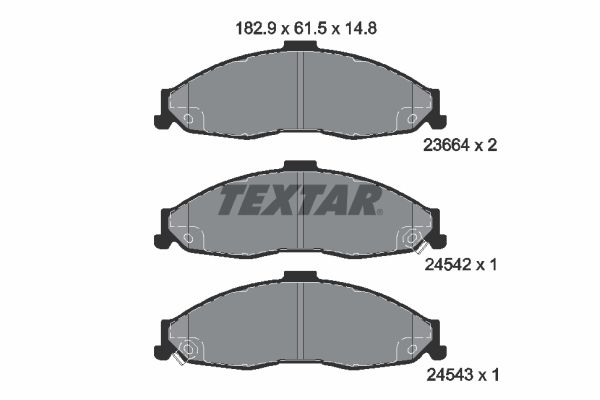 TEXTAR Комплект тормозных колодок, дисковый тормоз 2366401