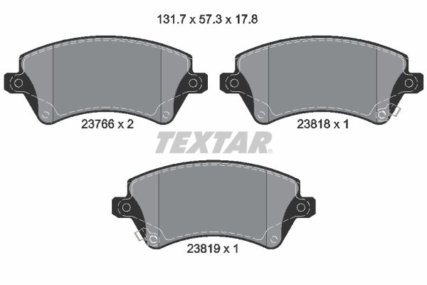 TEXTAR Комплект тормозных колодок, дисковый тормоз 2376601