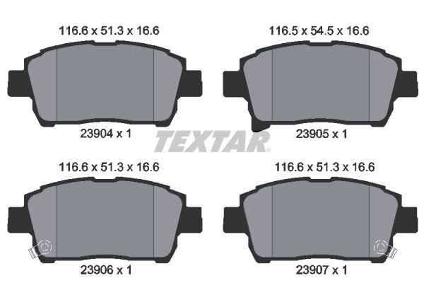 TEXTAR Комплект тормозных колодок, дисковый тормоз 2390401