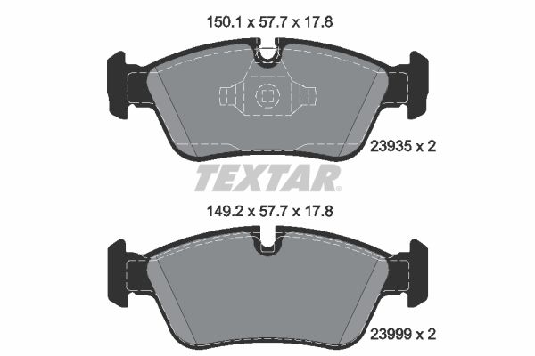 TEXTAR Комплект тормозных колодок, дисковый тормоз 2393501