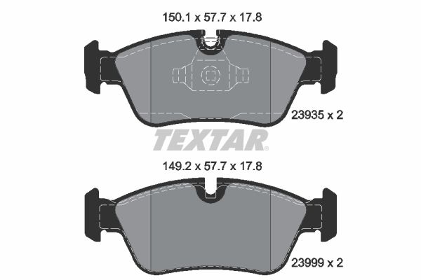 TEXTAR Комплект тормозных колодок, дисковый тормоз 2393581