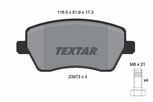 TEXTAR stabdžių trinkelių rinkinys, diskinis stabdys 2397301
