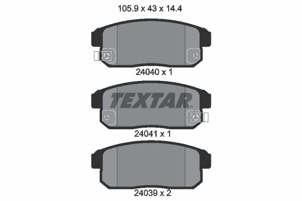 TEXTAR Комплект тормозных колодок, дисковый тормоз 2404001