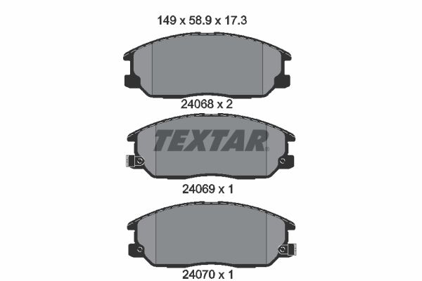 TEXTAR stabdžių trinkelių rinkinys, diskinis stabdys 2406801