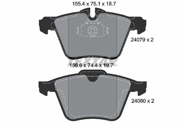 TEXTAR Комплект тормозных колодок, дисковый тормоз 2407901