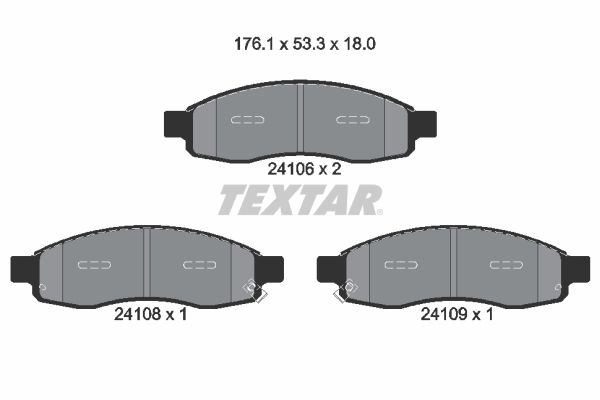 TEXTAR Комплект тормозных колодок, дисковый тормоз 2410601