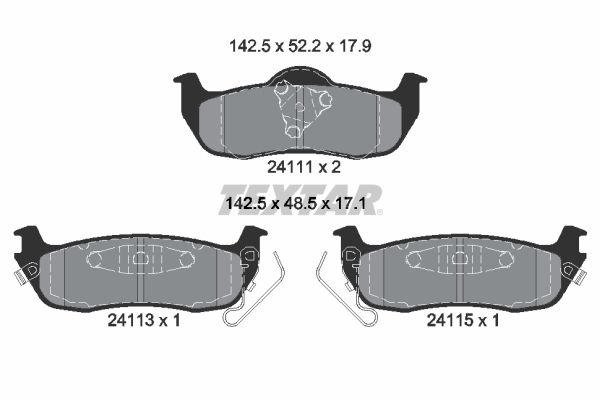 TEXTAR Комплект тормозных колодок, дисковый тормоз 2411101